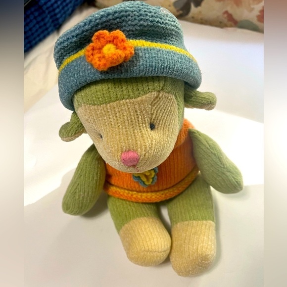 12” Russ Berrie Wootles Knit Lamb Plush in Pastel Sweater & Hat crochet flowers - Picture 11 of 11